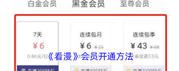 看漫如何开通会员