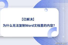 Word文档内容无法复制怎么办