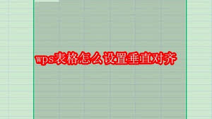 wps表格如何设置垂直对齐